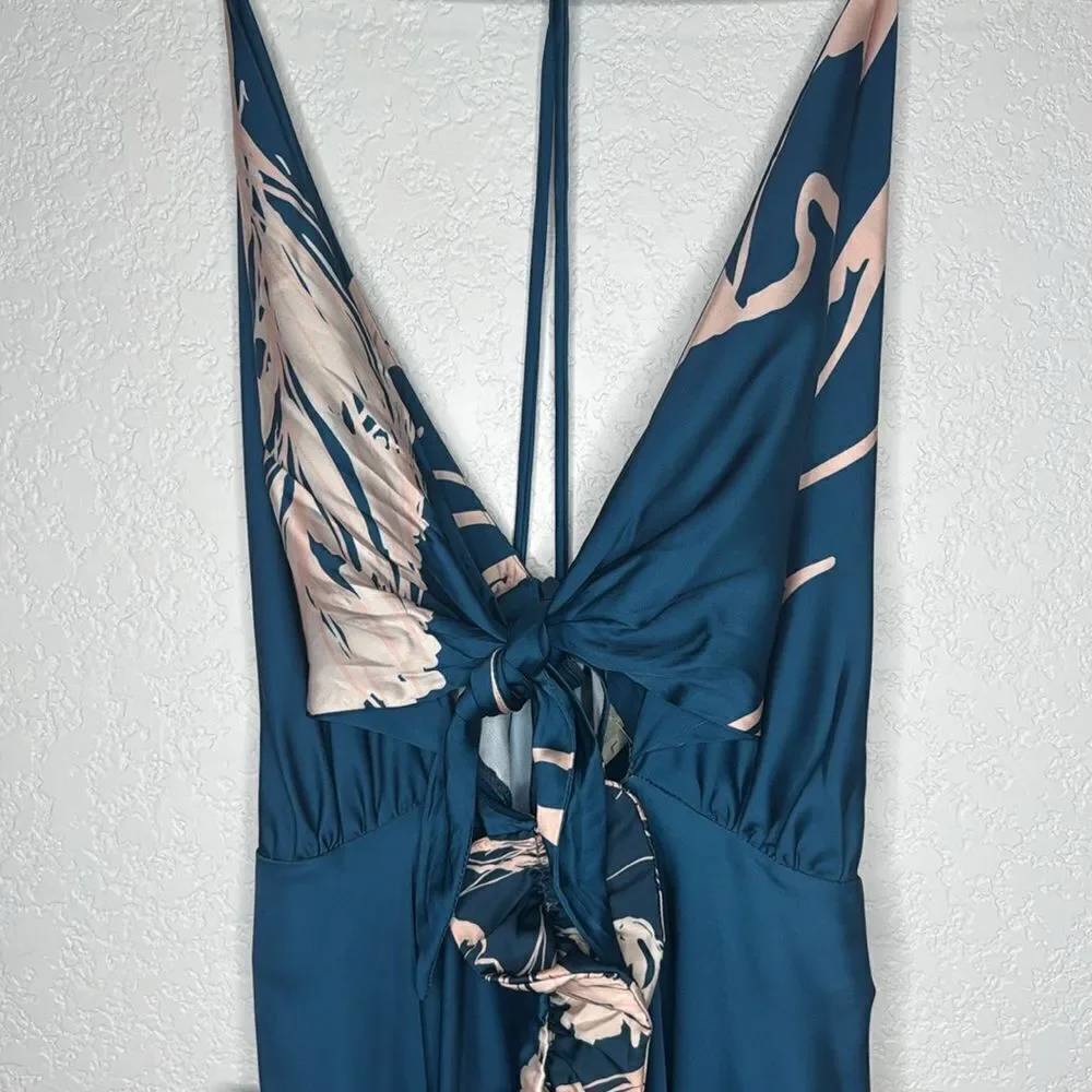 NWT PRAIA PR Bellagio 17191 Maxi Dress Large Green Pink Floral_4